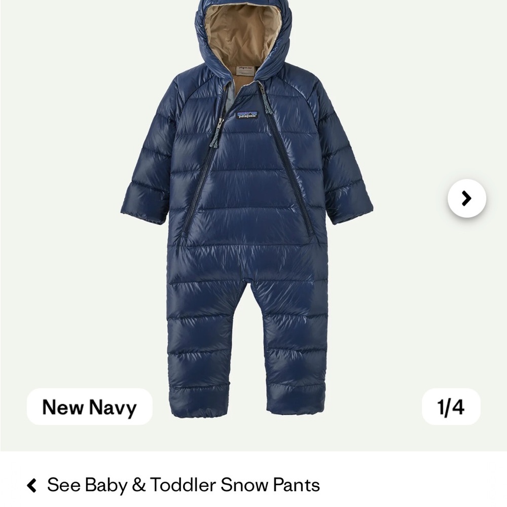 Patagonia Kids Blue Snowsuit 3-6 months